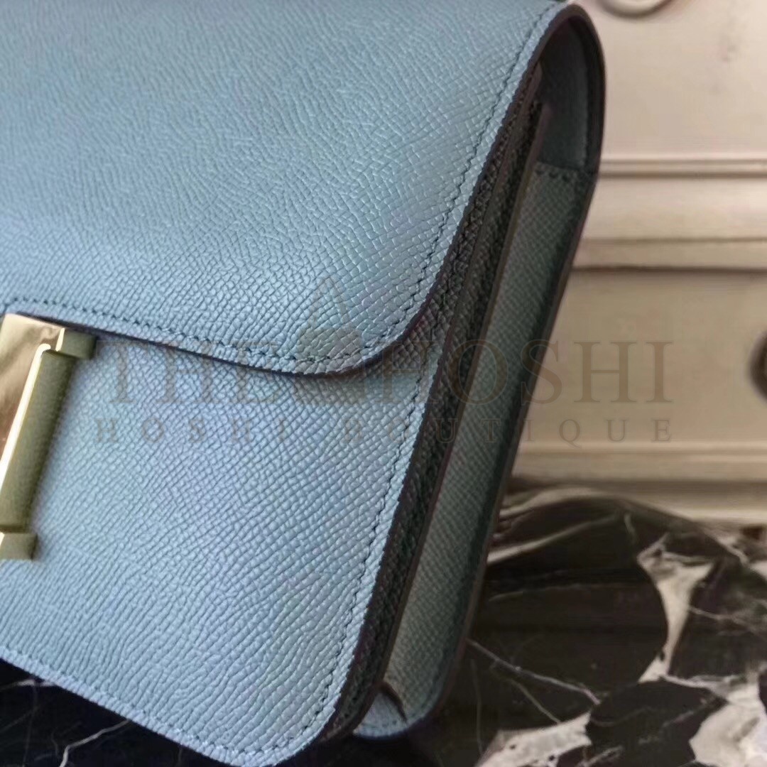 H**me5 Blue Lin Constance MM 24cm Epsom Leather Bag Master Quality