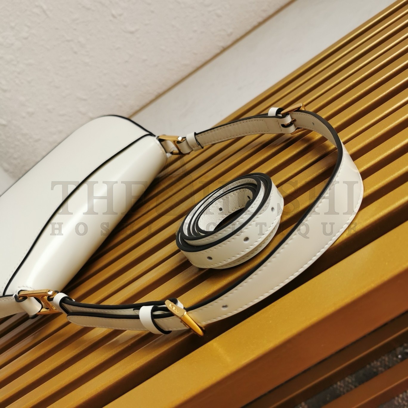 Pra*a Shoulder Bag in White Brushed Calfskin Master Quality