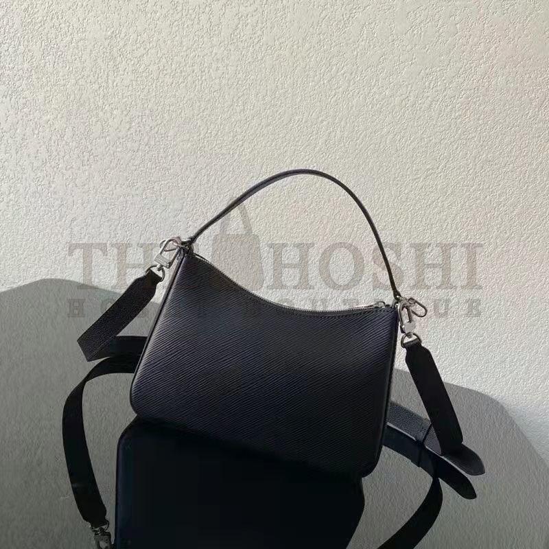 L0vis Vvtt0n LV Women Marelle Handbag Quartz Black Epi Grained Cowhide Canvas Master Quality