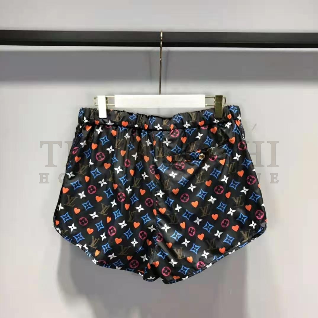 L0vis Vvtt0n Women Game On D-Ring Drawstring Jogging Shorts Monogram Canvas-Black Master Quality