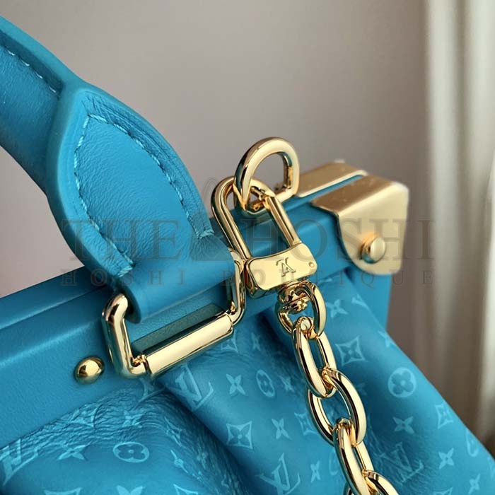 L0vis Vvtt0n LV Women Monogram Clutch Blue Calfskin Leather S-Lock Master Quality