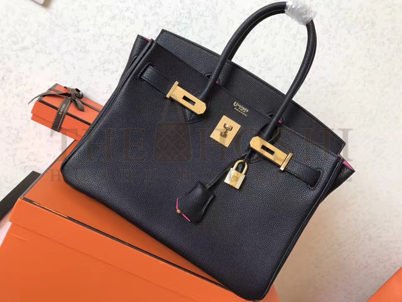 H**me5 Black Birkin 30cm Clemence Handmade Bag Master Quality