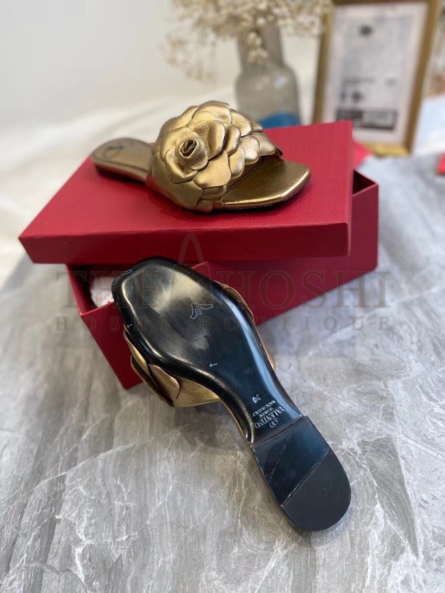 Va1e*ntin0 Atelier Shoes 03 Rose Edition Slides Sandals Gold Master Quality