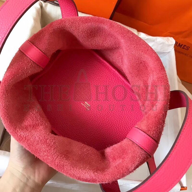 H**me5 Rose Lipstick Picotin Lock PM 18cm Handmade Bag Master Quality