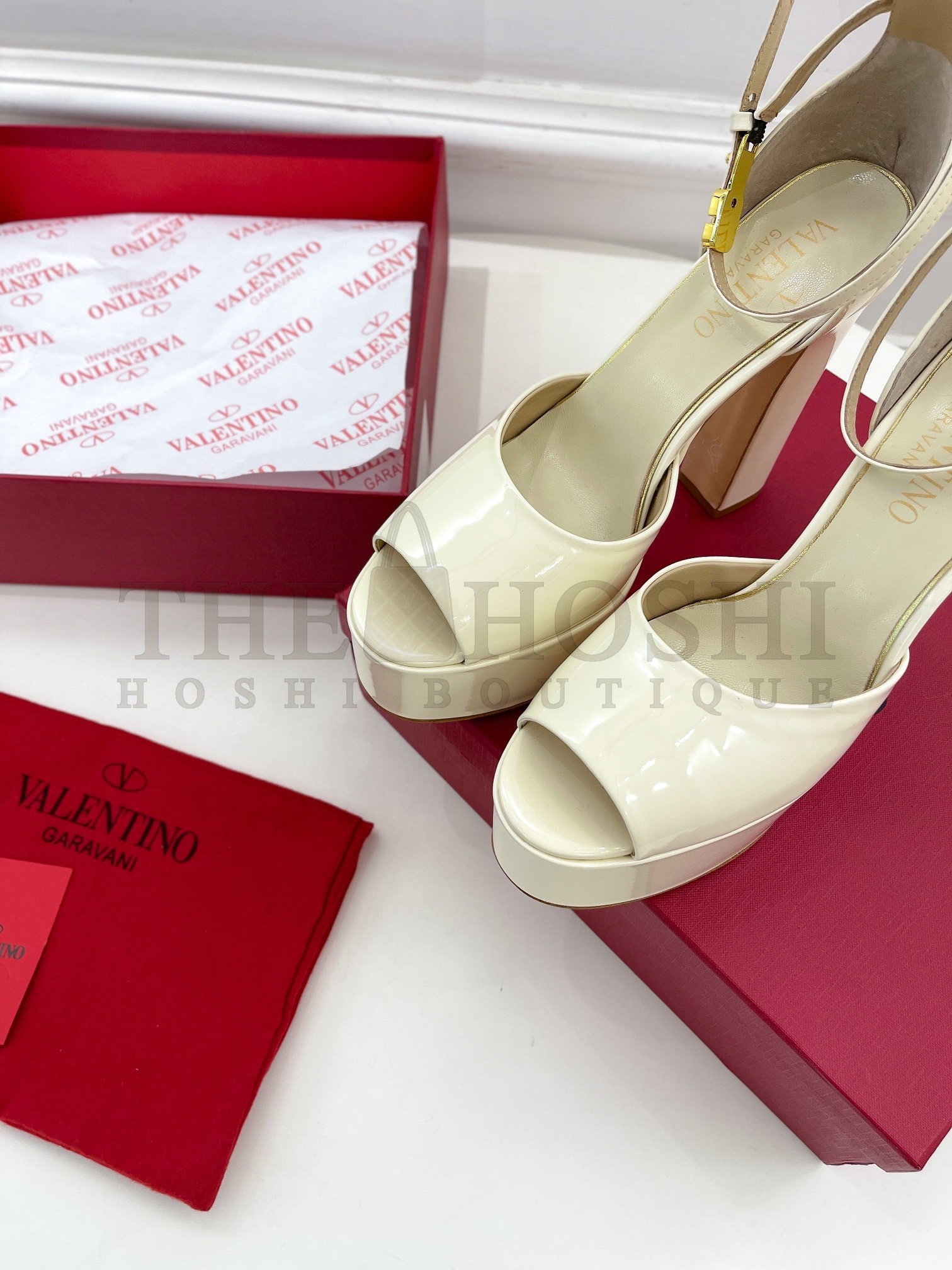 Va1e*ntin0 Tan-Go Platform Sandals 155mm In White Patent Leather Master Quality