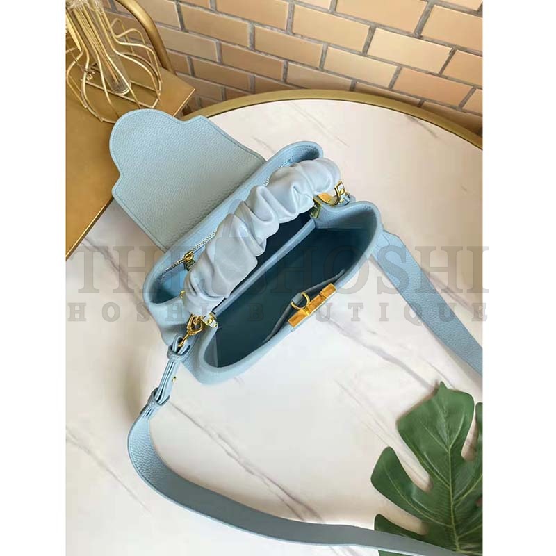 L0vis Vvtt0n LV Women Capucines BB Handbag Dusk Blue Taurillon Calfskin Master Quality