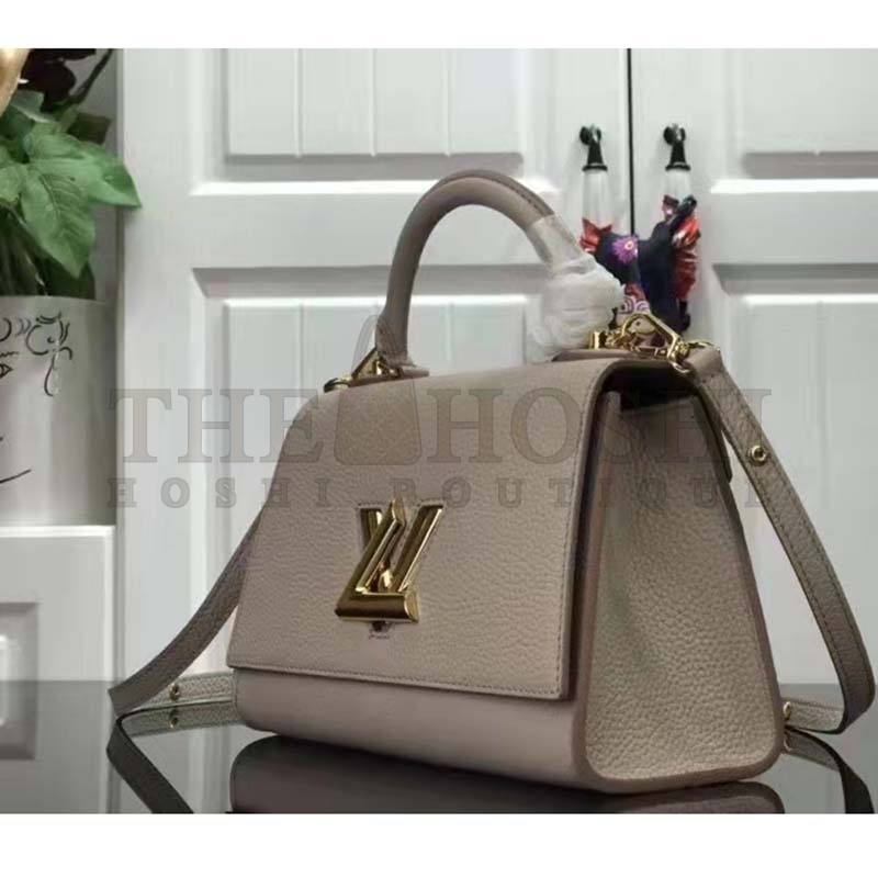 L0vis Vvtt0n LV Women Twist One Handle BB Handbag Greige Grey Taurillon Master Quality