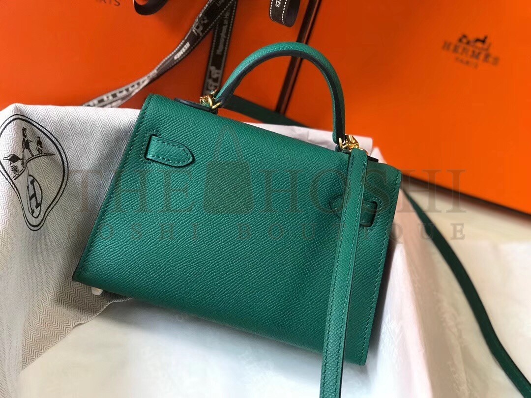 H**me5 Kelly Mini II Bag In Malachite Epsom Leather Master Quality