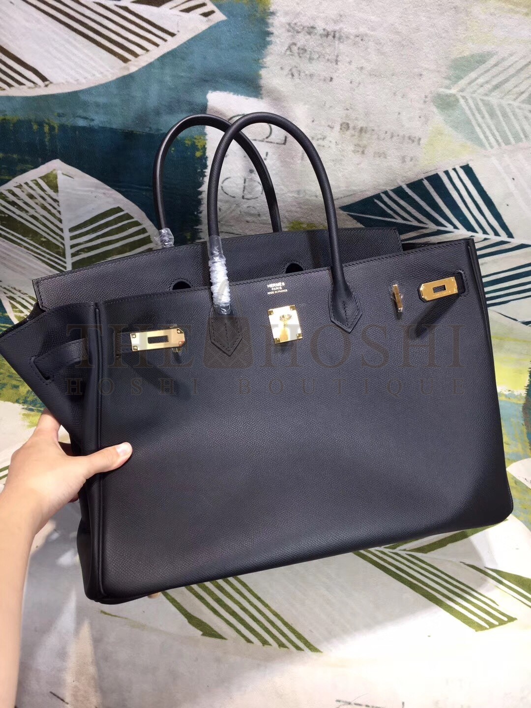 H**me5 Black Epsom Birkin 40cm Handmade Bag Master Quality