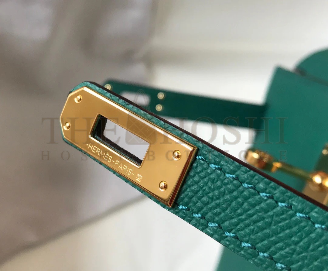 H**me5 Kelly 25cm Sellier Bag in Malachite Epsom Calfskin GHW Master Quality