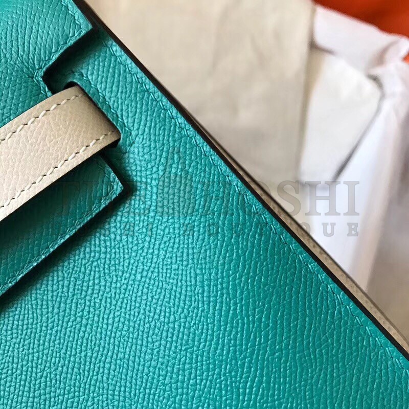 H**me5 Bicolor Epsom Kelly 28cm Malachite Handmade Bag Master Quality