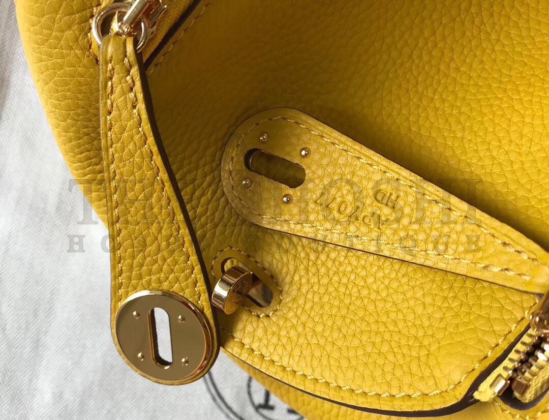H**me5 Mini Lindy Bag In Yellow Clemence Leather Master Quality