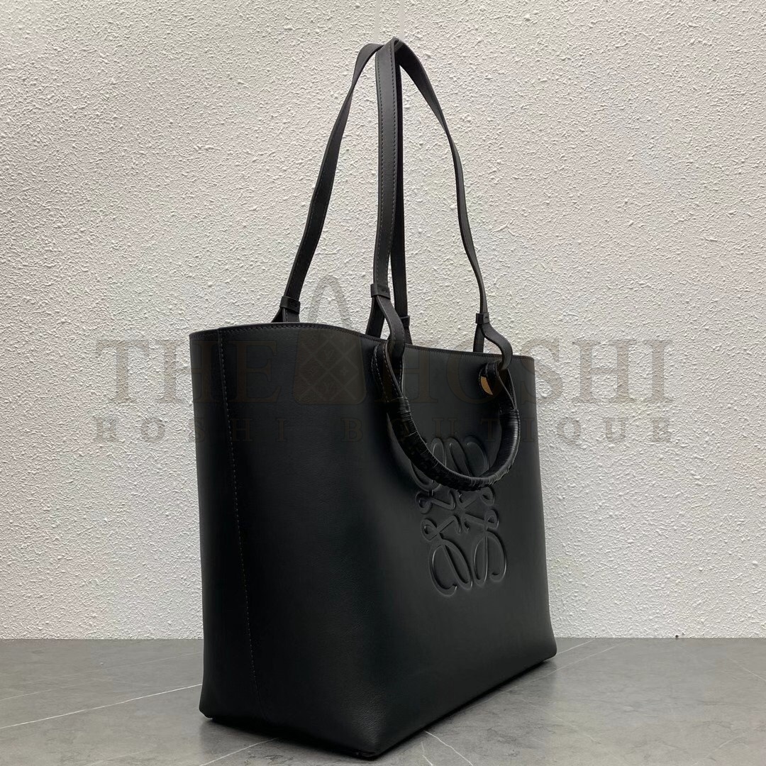 L0ew* Small Anagram Tote In Black Classic Calfskin Master Quality
