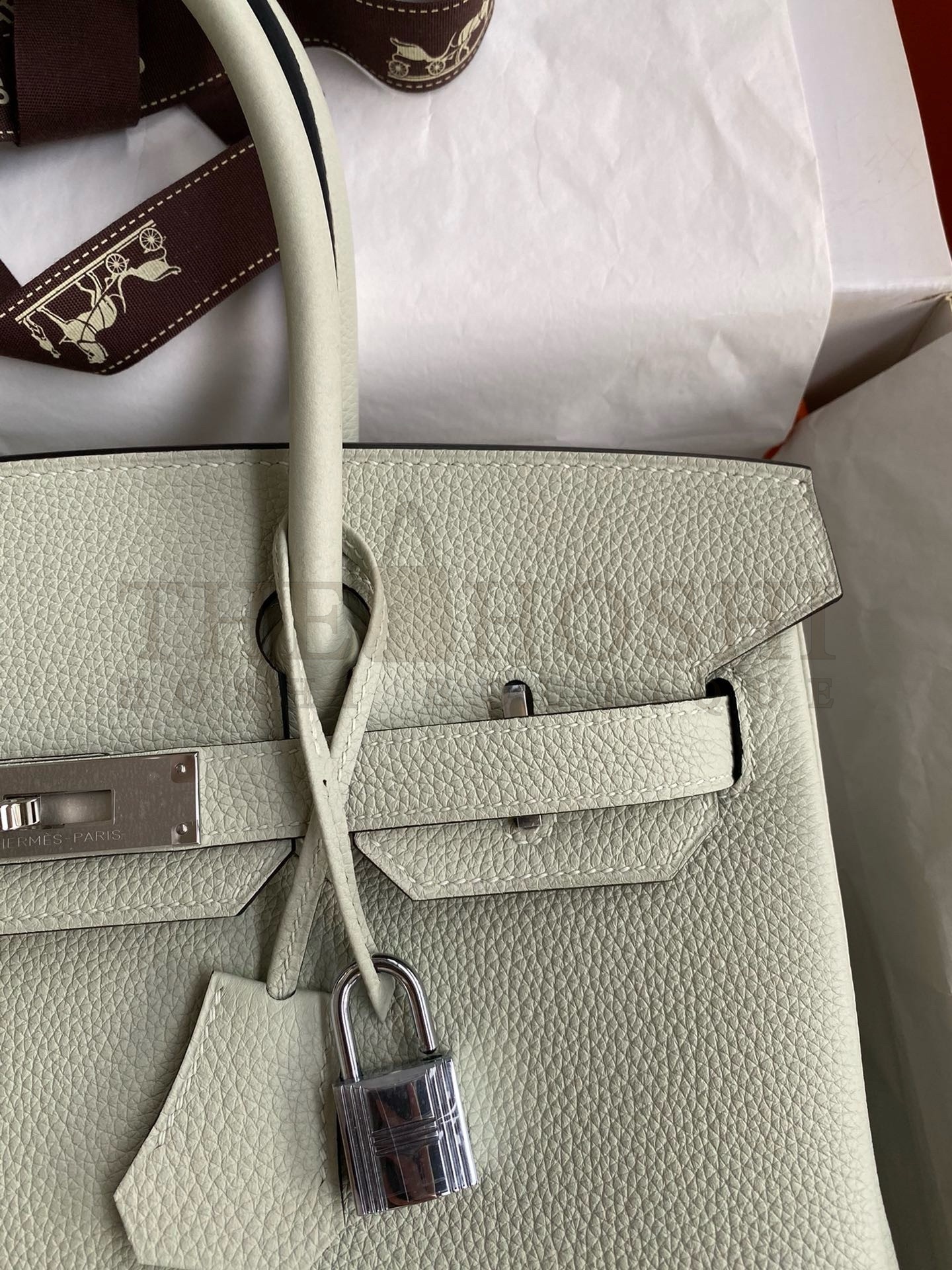 H**me5 Birkin 30 Retourne Handmade Bag In Gris Neve Clemence Leather Master Quality