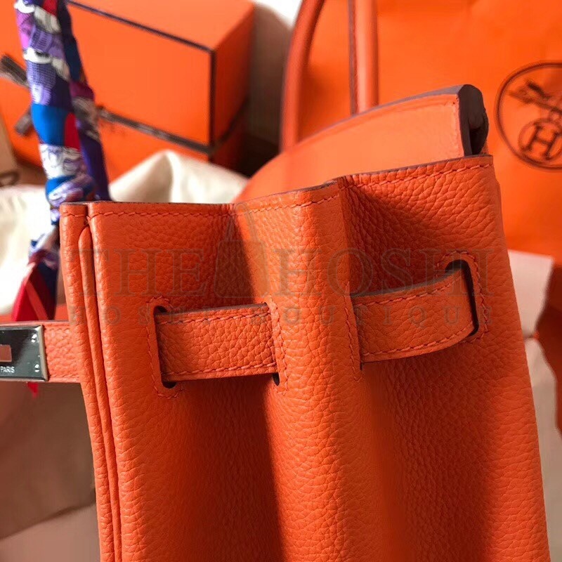 H**me5 Orange Birkin 35cm Clemence Handmade Bag Master Quality