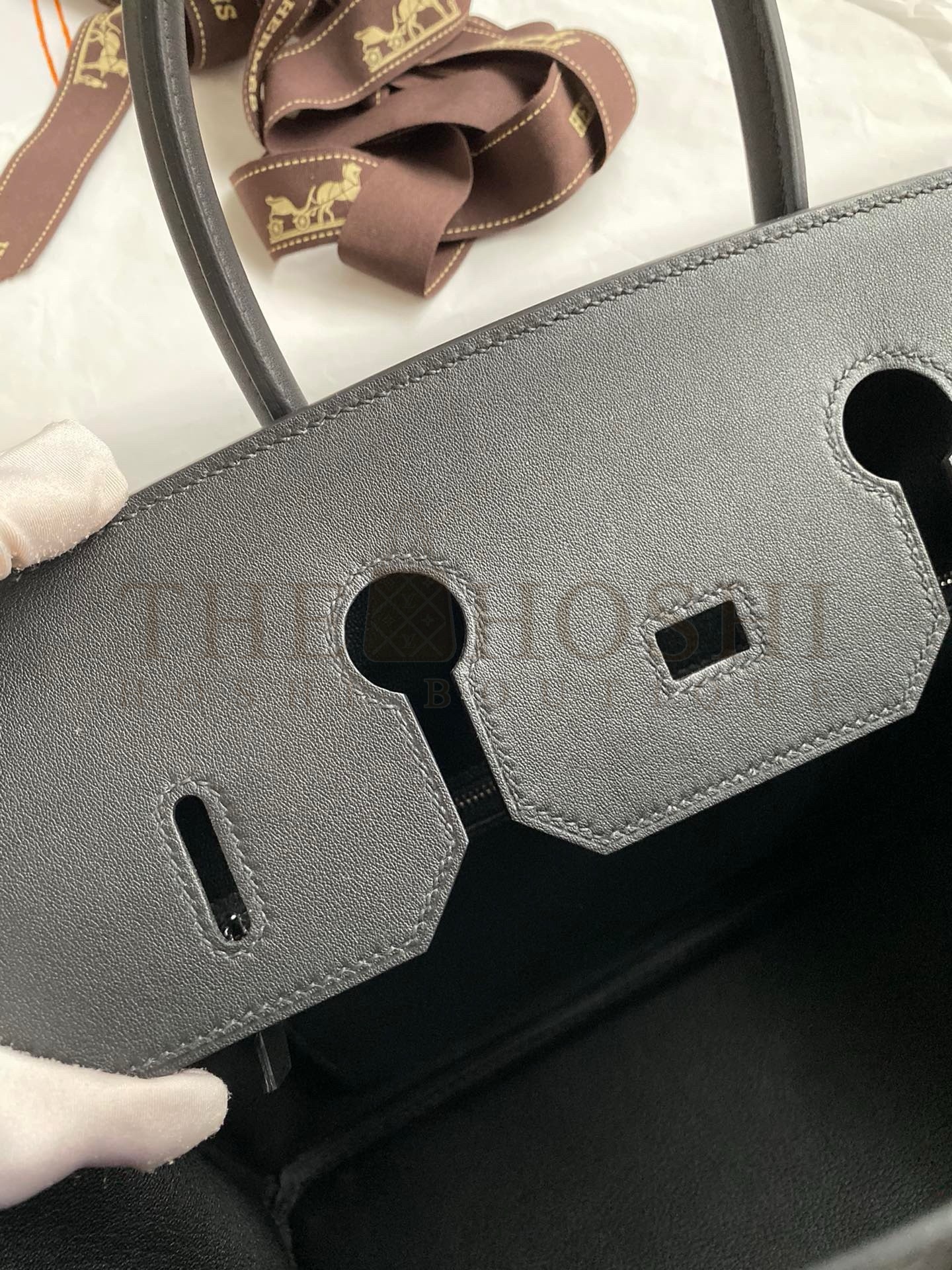 H**me5 Birkin 35 Retourne Handmade Bag in Black Swift Leather Master Quality