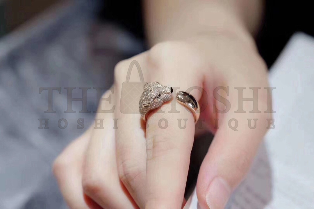 Ca*t1er Leopard Head Ring with D1am0nds, PANTHÈRE Ca*t1er RING Dupe Master Quality