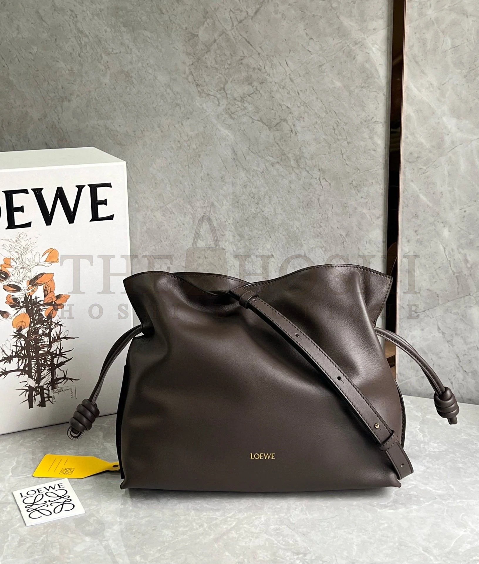 L0ew* Flamenco Clutch Bag in Chocolate Nappa Calfskin size:30cm Master Quality