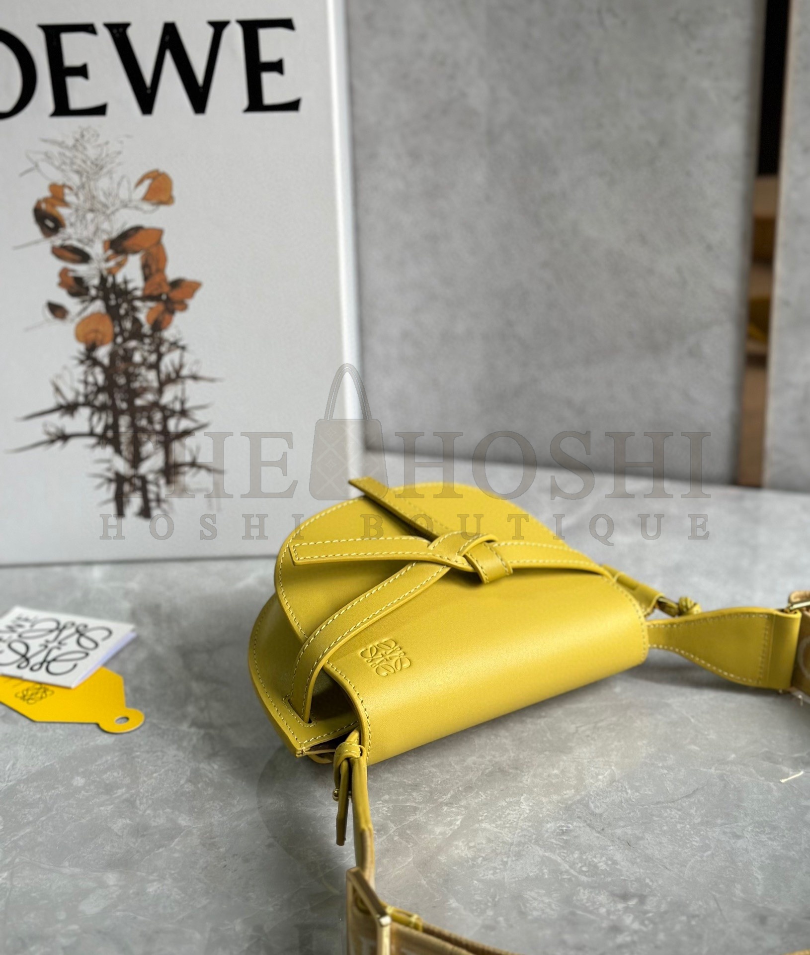 L0ew* Gate Dual Mini Bag in Yellow Calfskin Master Quality