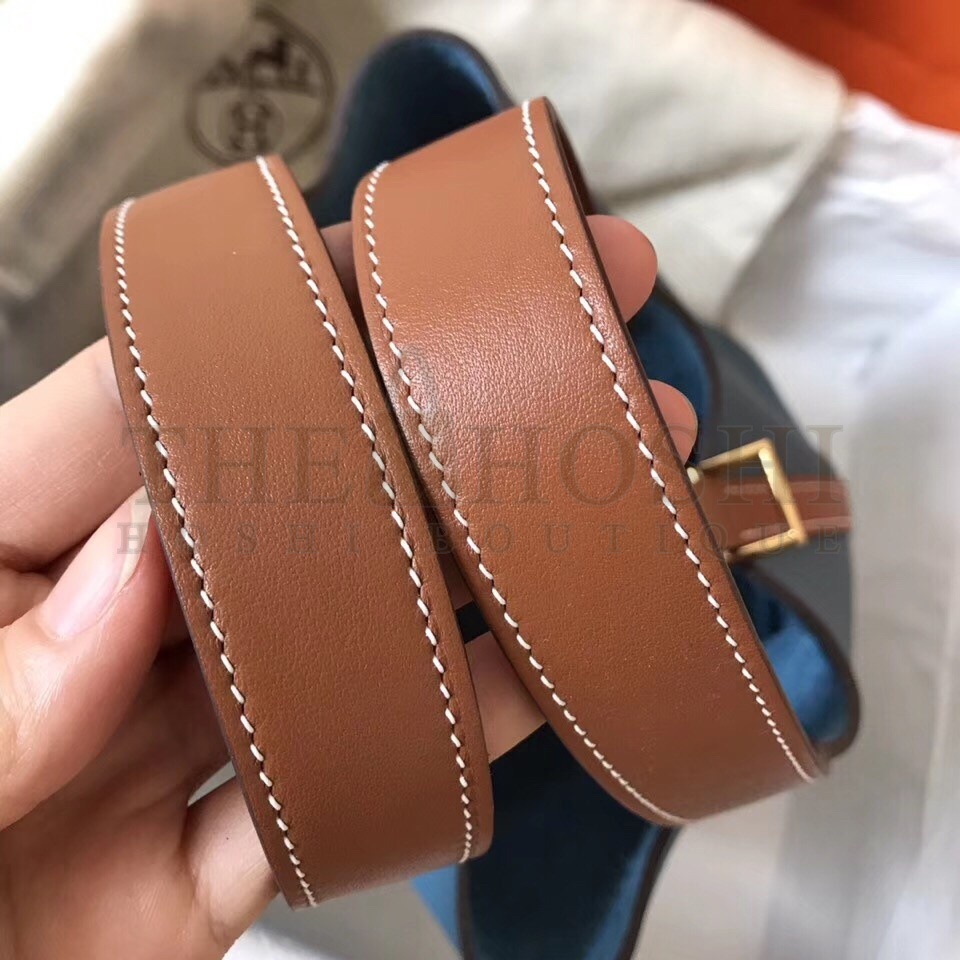 H**me5 Bicolor Picotin Lock PM 18cm Blue Jean Bag Master Quality