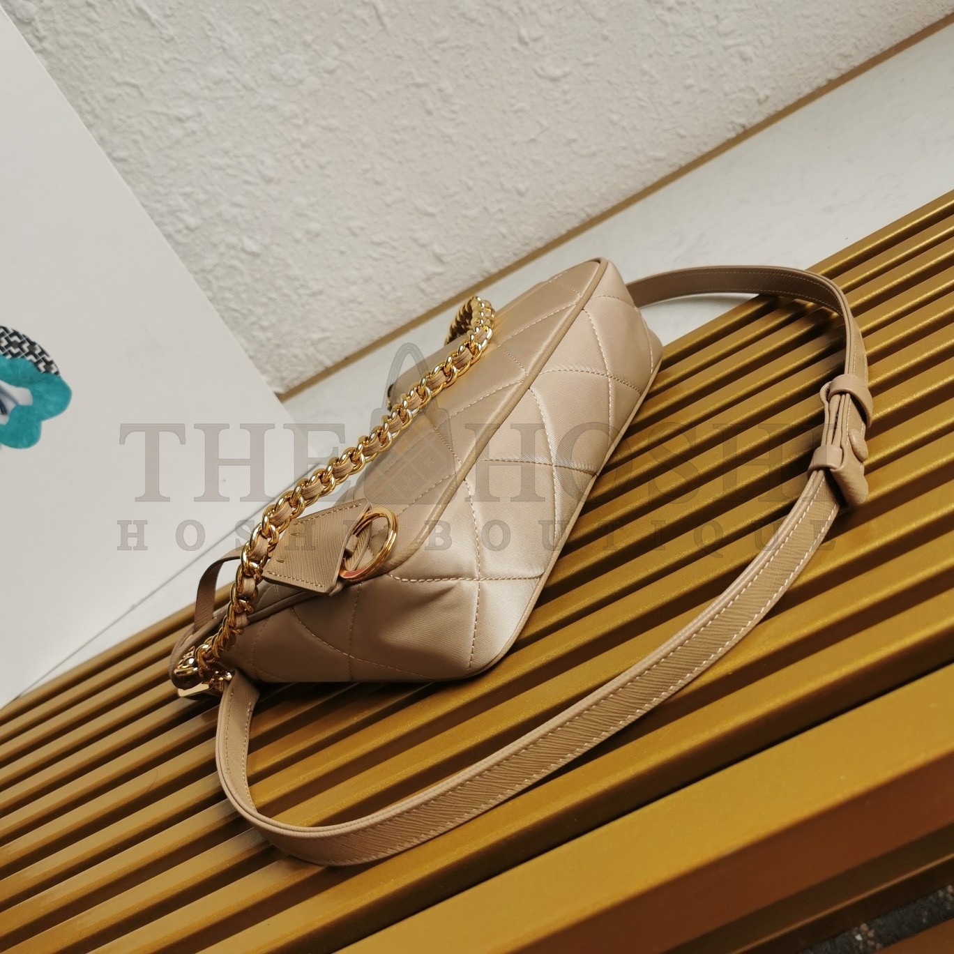 Pra*a Re-Edition 1995 Chaine Mini Bag in Beige Re-Nylon Master Quality