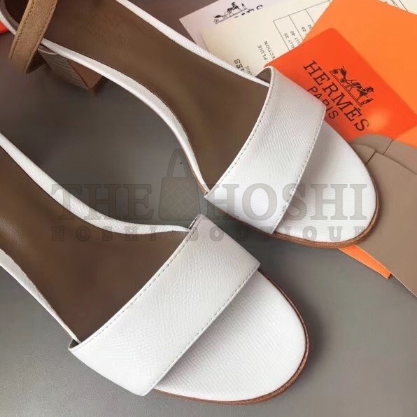 H**me5 Auteuil Sandals In White Calfskin Master Quality