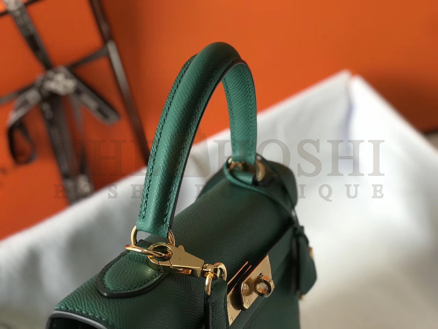 H**me5 Malachite Epsom Kelly 32cm Sellier Bag Master Quality