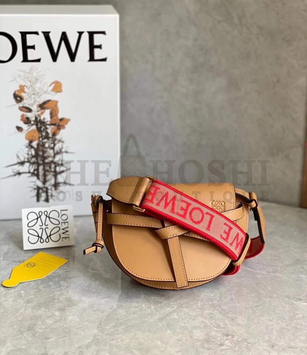 L0ew* Gate Dual Mini Bag In Brown Calfskin Master Quality