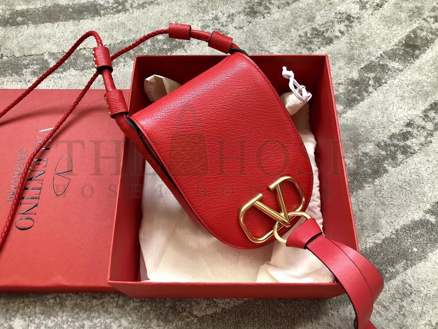 Va1e*ntin0 Small Vring Crossbody Bag In Red Goatskin Master Quality