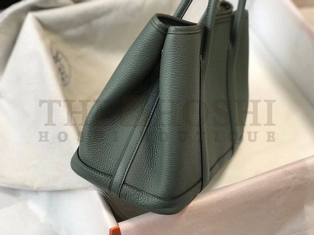 H**me5 Garden Party 30 Bag In Vert Amande Clemence Leather Master Quality