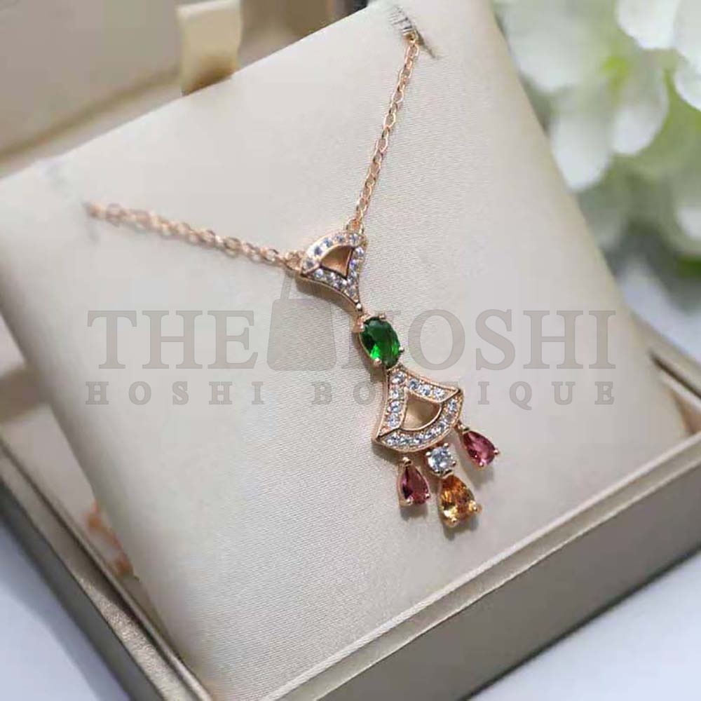 Bv1g*ai Women Divas Dream Necklace 18 KT Rose Gold Master Quality