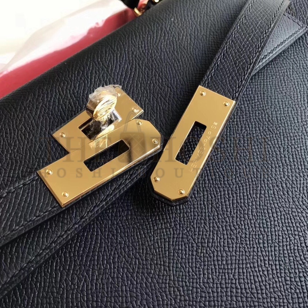 H**me5 Black Epsom Kelly 28cm Handmade Bag Master Quality