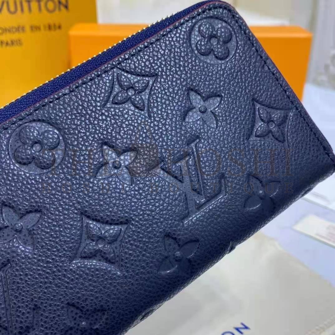 L0vis Vvtt0n LV Unisex Clémence Wallet Marine Rouge Monogram Empreinte Embossed S*pple Grained Cowhide Master Quality