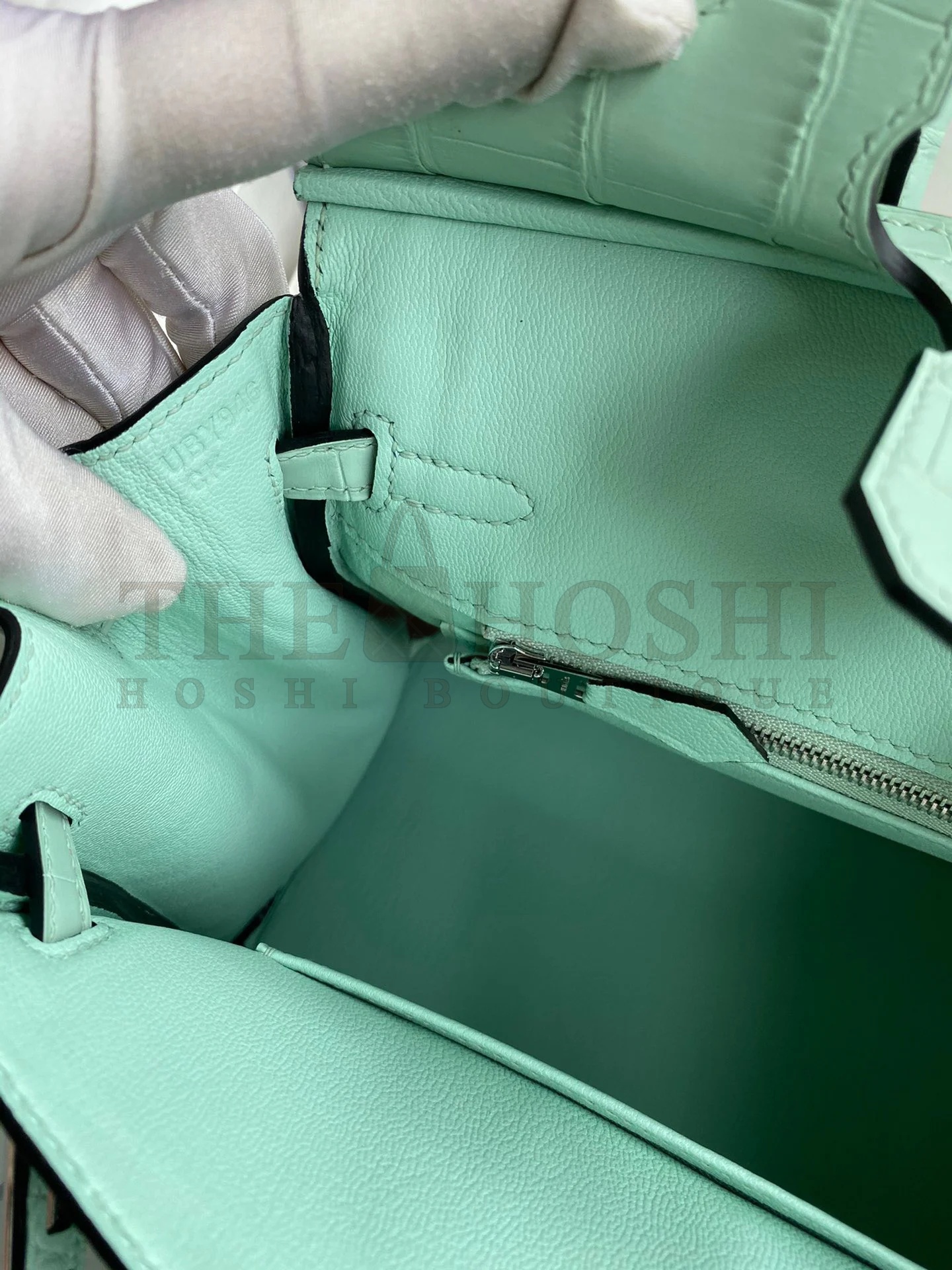 H**me5 Birkin 25 Retourne Handmade Bag In Vert D