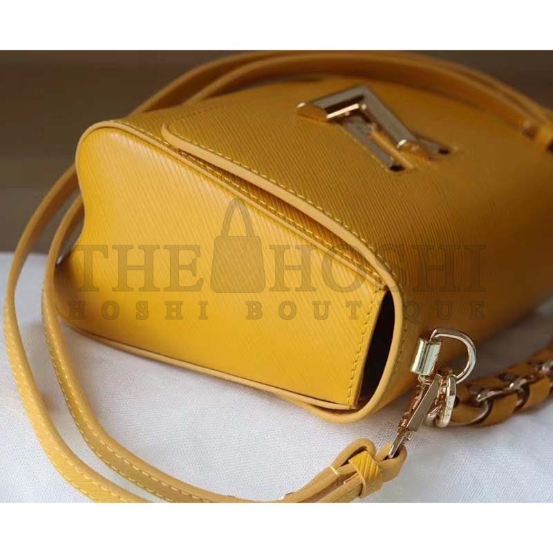 L0vis Vvtt0n LV Women Twist MM Handbag Sunflower Yellow Epi Grained Cowhide Leather Master Quality