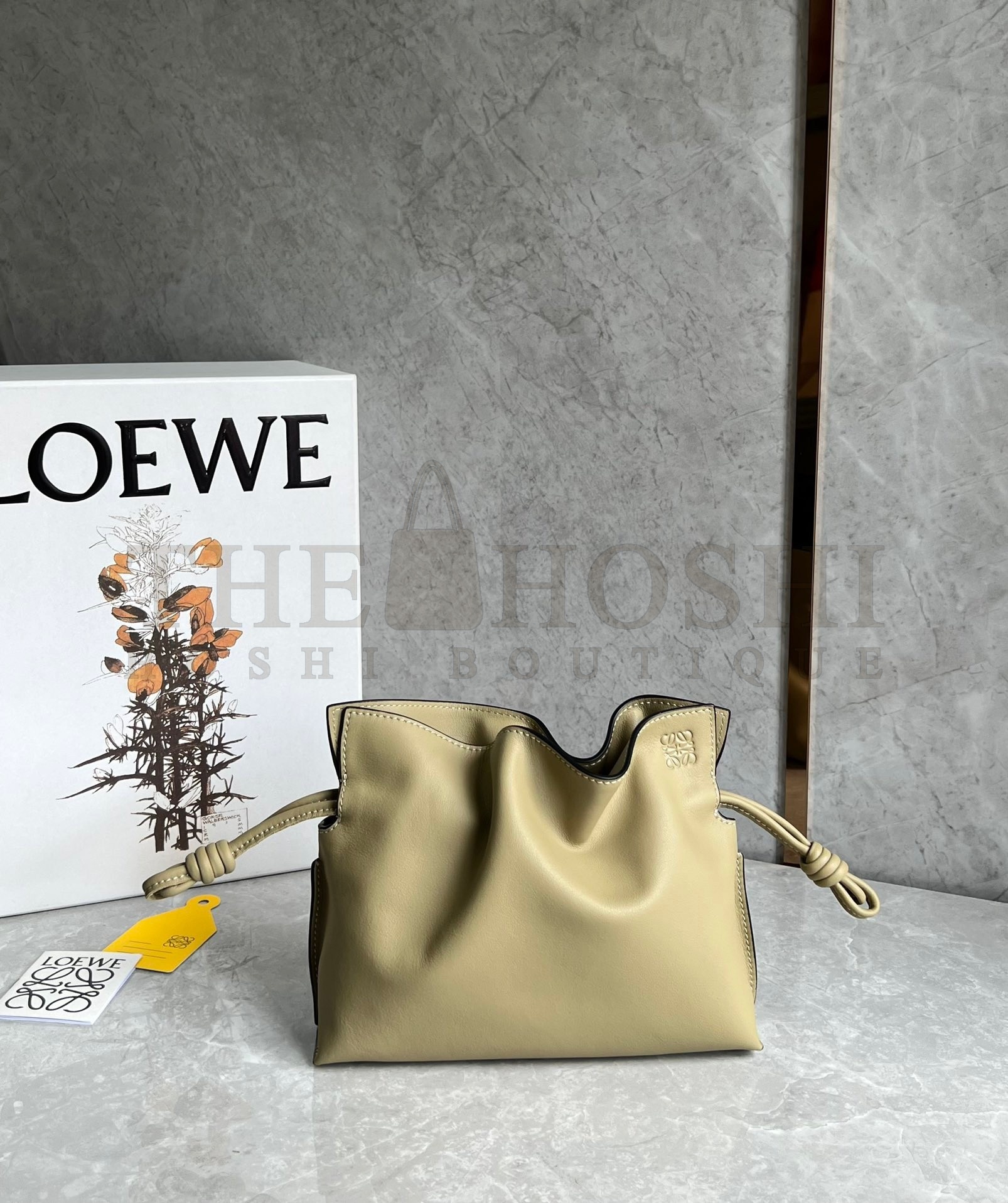 L0ew* Mini Flamenco Clutch Bag In Clay Green Calfskin Master Quality