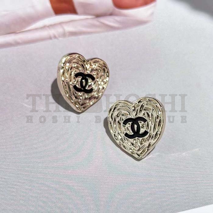 Ch**el Women CC Pendant Earrings Black Metal Strass Gold Crystal Master Quality