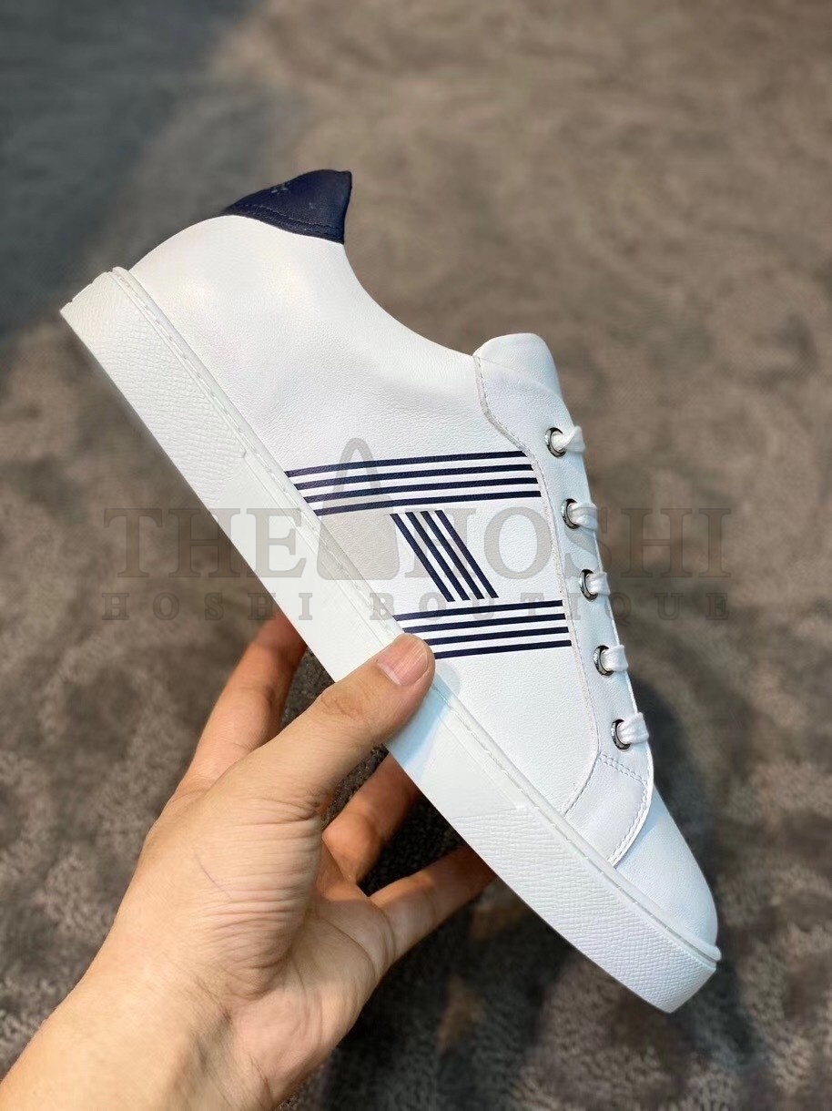 H**me5 Avantage Sneakers In White/Blue Calfskin Master Quality