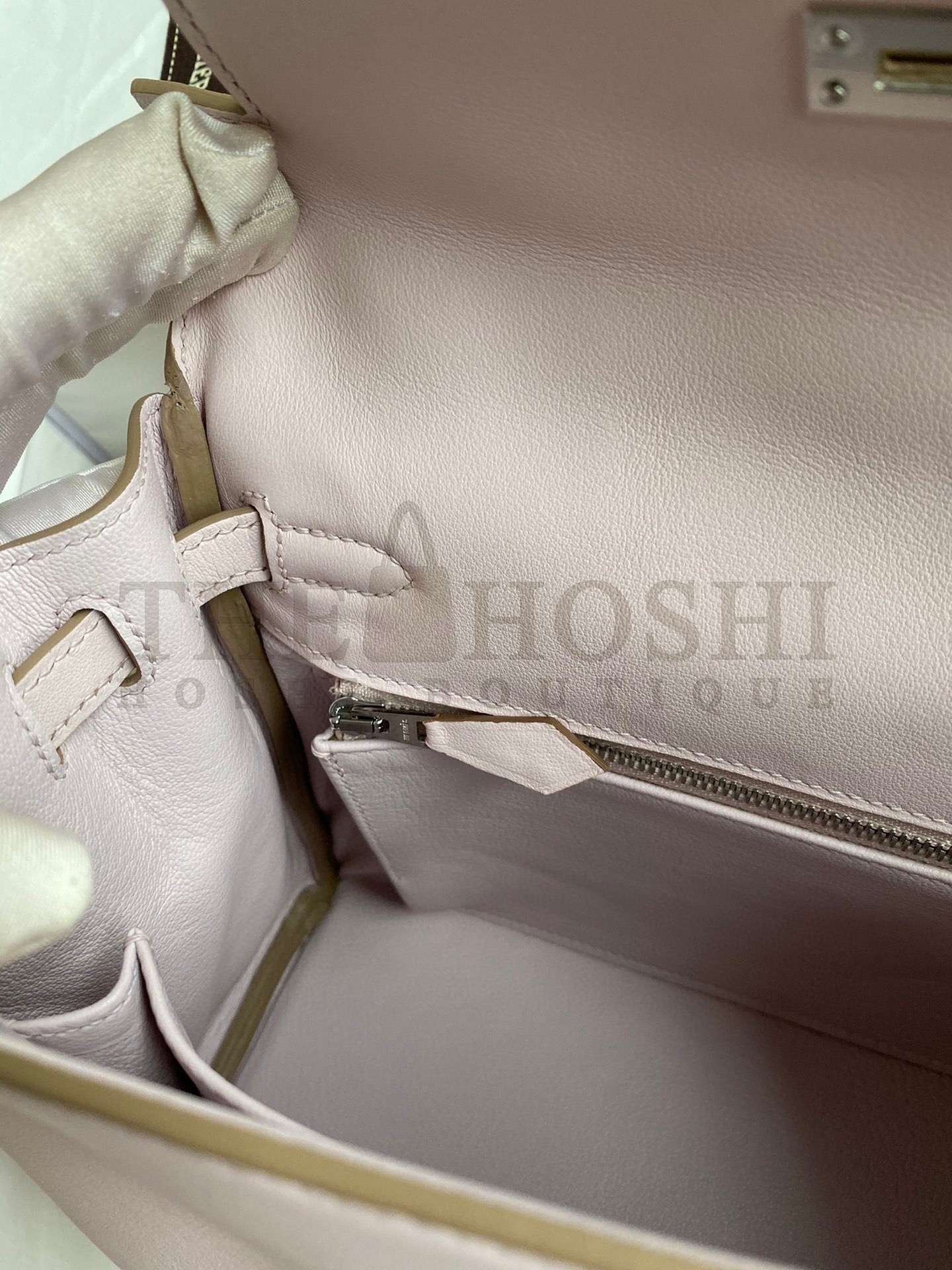 H**me5 Kelly Retourne 25 Handmade Bag In Mauve Pale Swift Calfskin Master Quality