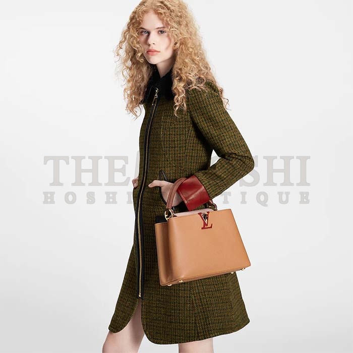 L0vis Vvtt0n LV Women Capucines MM Handbag Beige Brown Taurillon Leather Master Quality