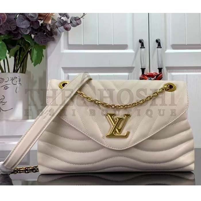 L0vis Vvtt0n LV Women New Wave Chain Bag GM Ivory Quilted Smooth Calf Leather Master Quality