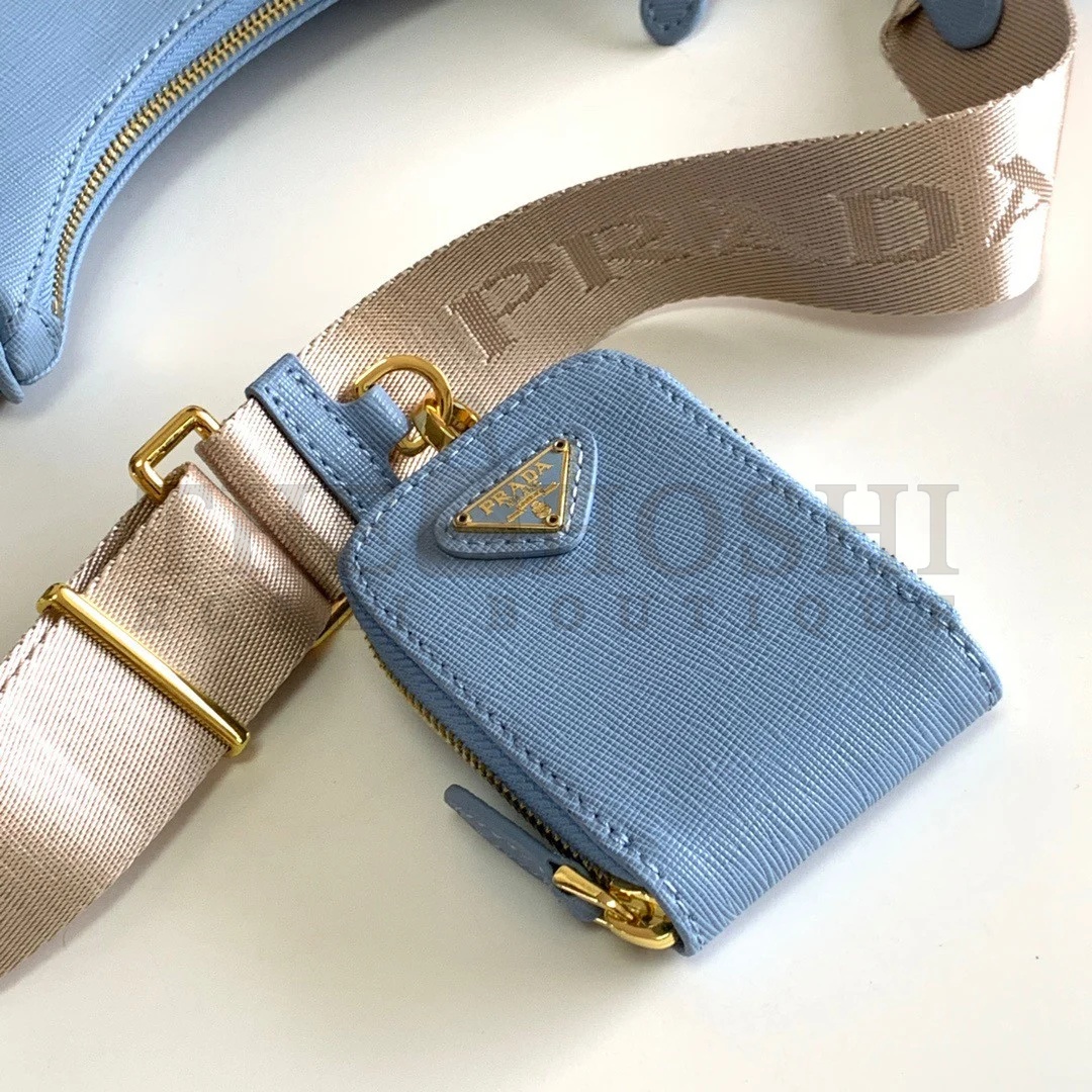 Pra*a Re-Edition 2005 Shoulder Bag In Blue Saffiano Leather Master Quality