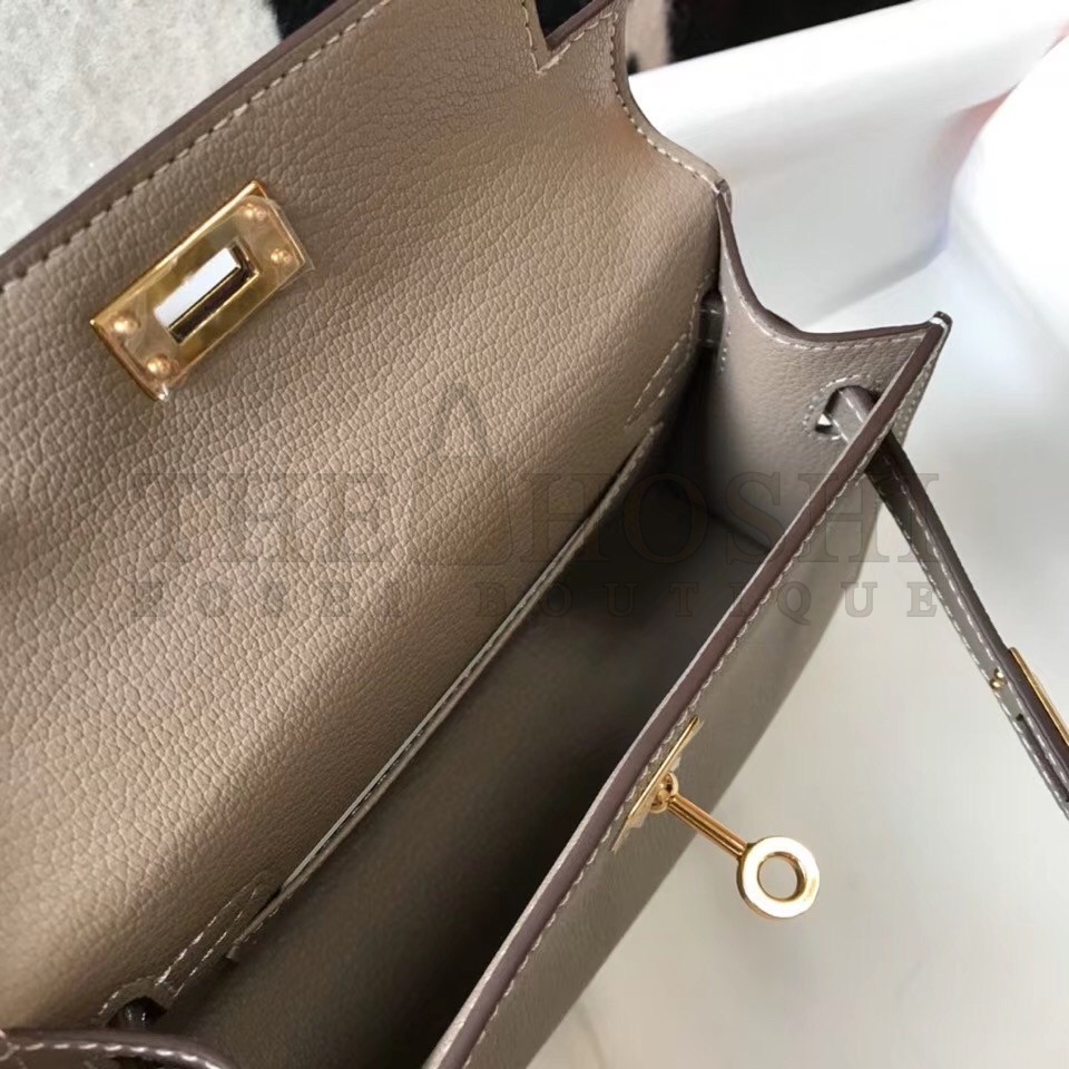 H**me5 Kelly Mini II Bag In Gris Asphalt Epsom Leather Master Quality