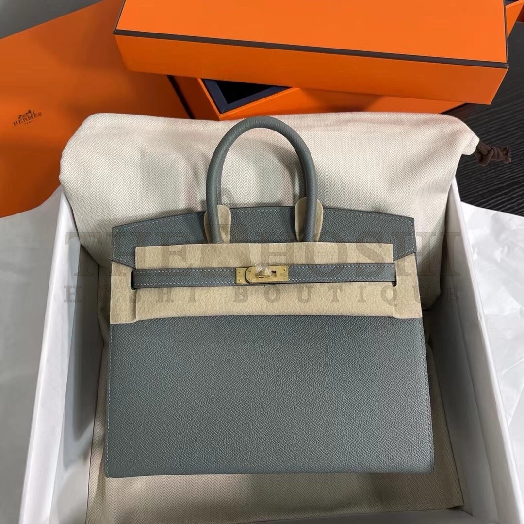 H**me5 Birkin 25 Sellier Handmade Bag In Vert Amanda Epsom Calfskin Master Quality