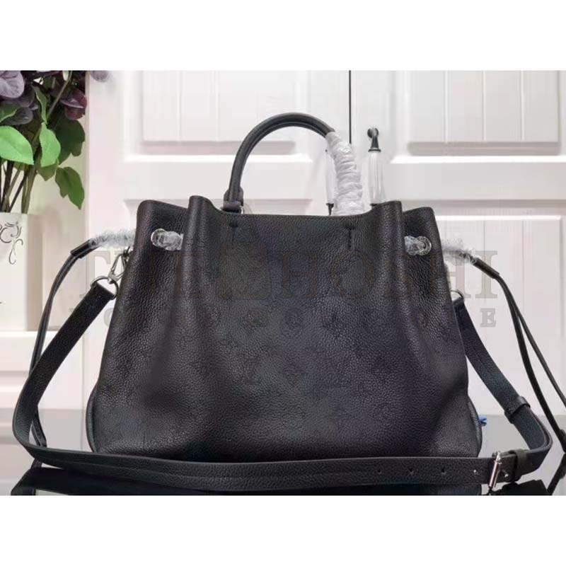 L0vis Vvtt0n LV Women Bella Tote Black Mahina Perforated Calfskin Calf Master Quality