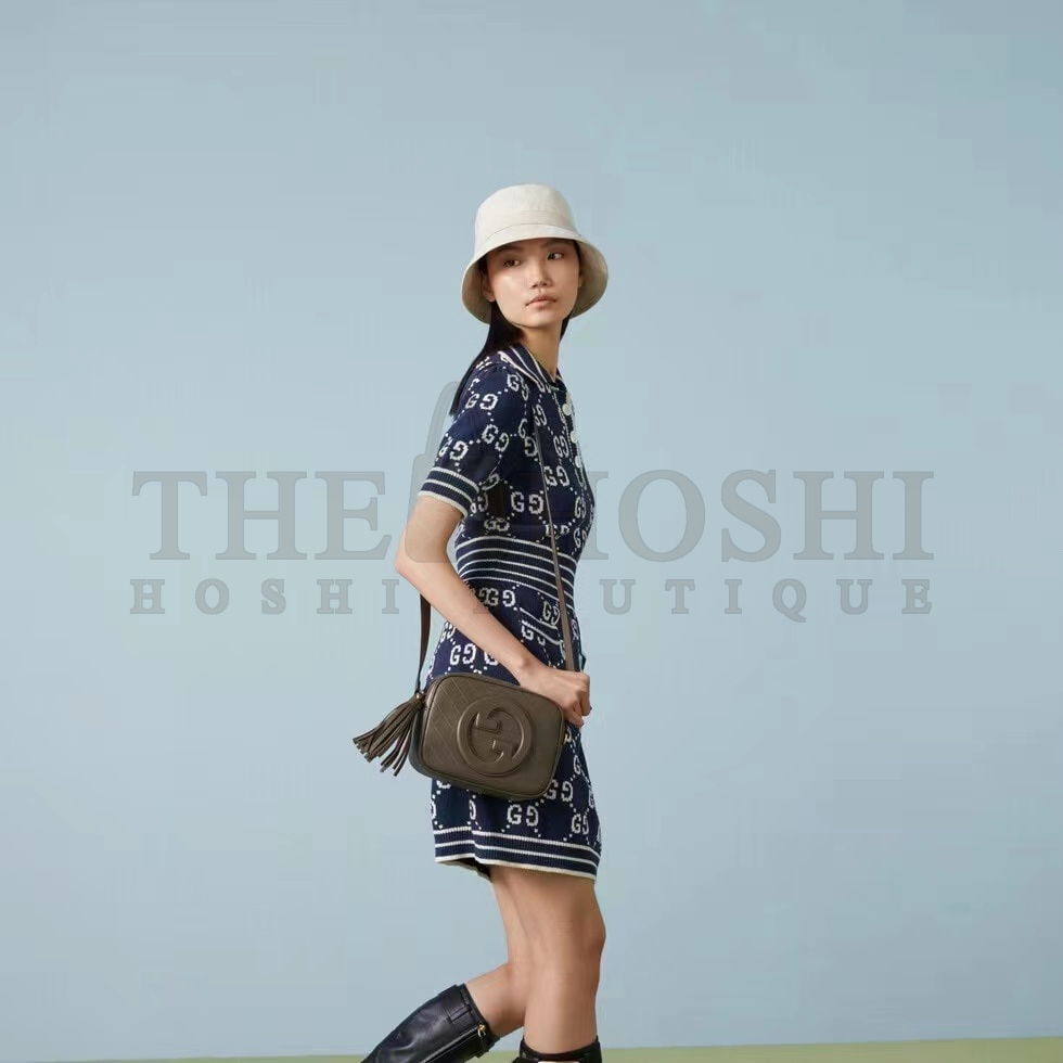 Gvc*1 Women GG Blondie Small Shoulder Bag Brown Leather Zipper Closure Master Quality