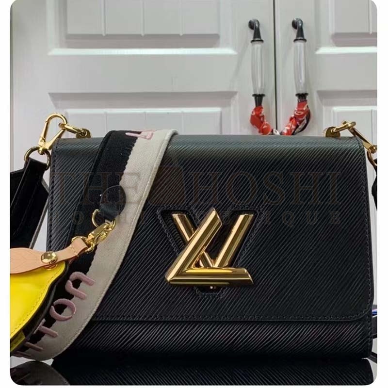L0vis Vvtt0n LV Women Twist MM Lemon Handbag Black Epi Grained Cowhide Master Quality