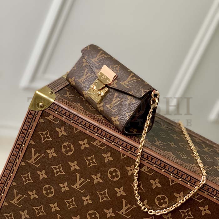 L0vis Vvtt0n LV Women Bitsy Pouch Brown Monogram Flower Canvas Master Quality