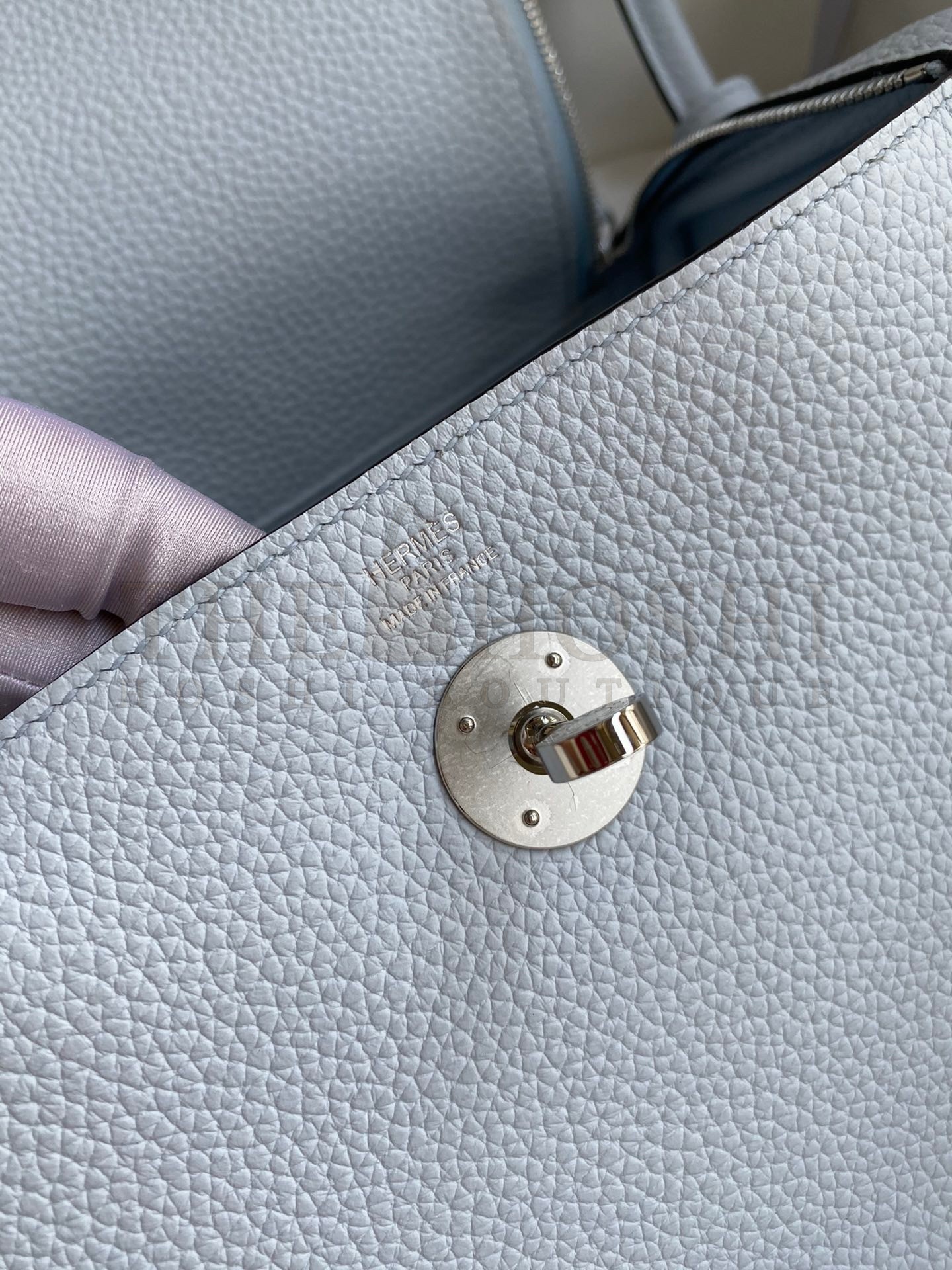 H**me5 Lindy 26 Handmade Bag In Blue Brume Clemence Leather Master Quality