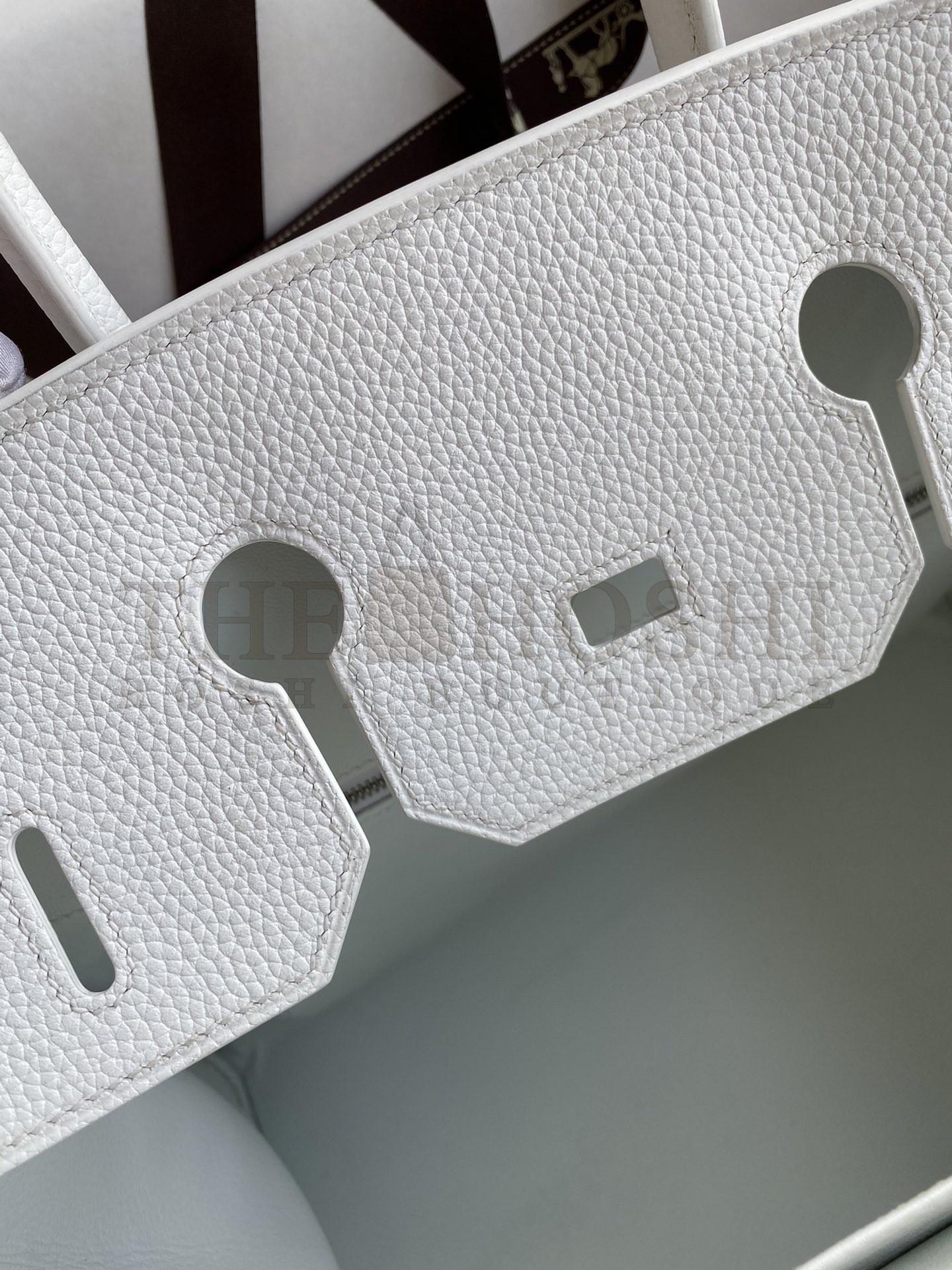 H**me5 Birkin 35 Handmade Bag In Toile & White Clemence Leather Master Quality